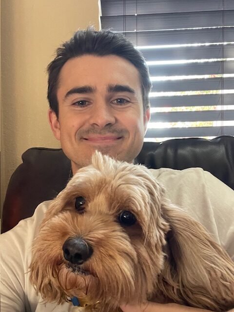 Matthew Fowler with dog